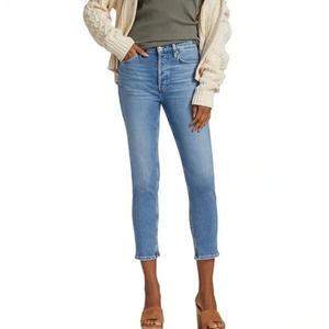 NEW RE/DONE Sz 25 90s High Rise Ankle Crop Denim Jeans Speedway $265 msrp I16-13